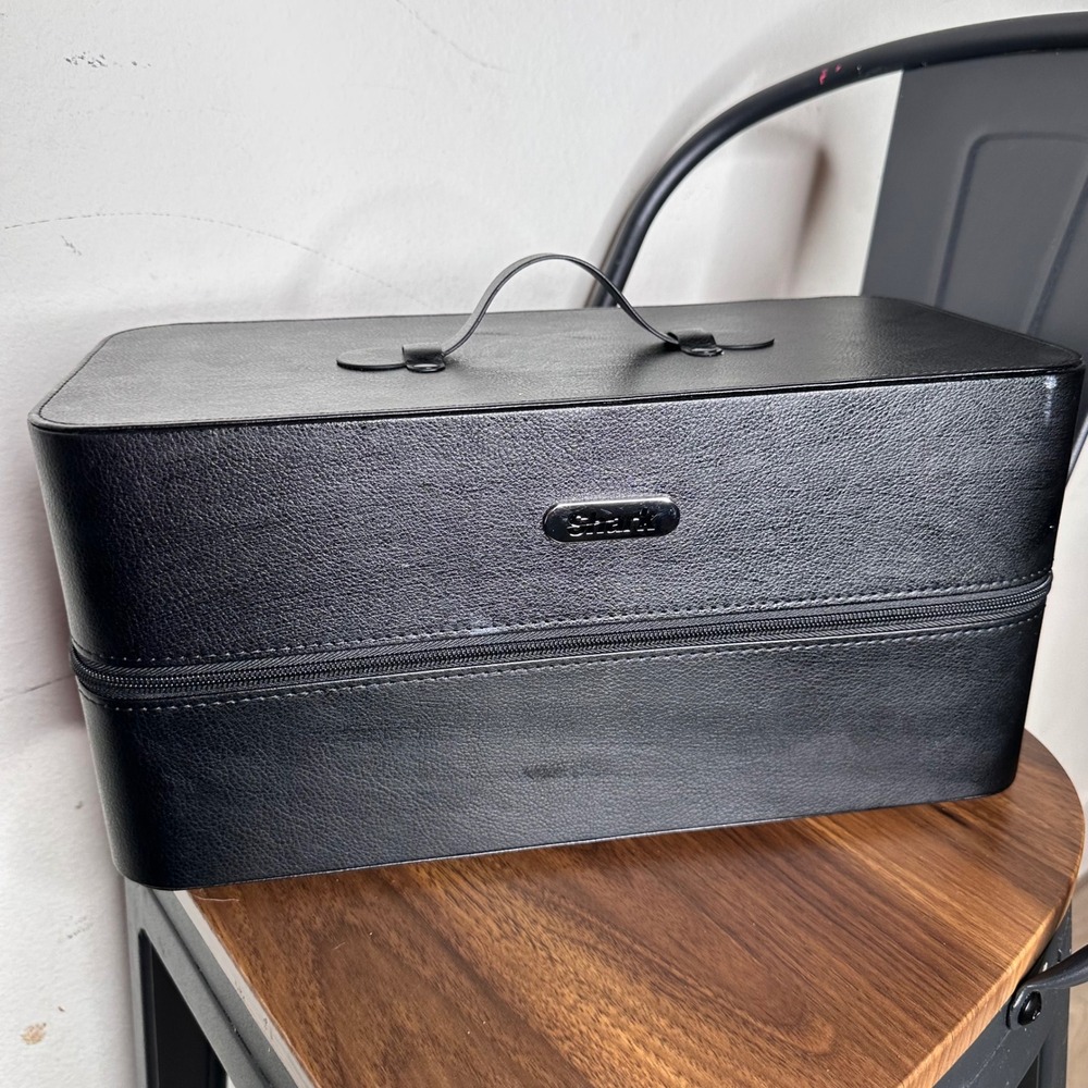 Shark FlexStyle Storage Case Black Vegan Leather Hair Tool Organizer Travel Bag